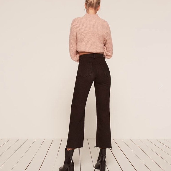 reformation stretch flood jeans